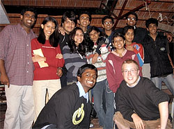 The cast of "To Open A Box" with Gusties Siddarth Selvaraj and Evan Hilsabeck.