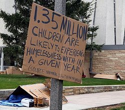 ASAP coordinates a three-night sleep out in front of Christ Chapel to raise awareness of homelessness.