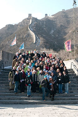 The Gustavus Symphony Orchestra at the Great Wall of China.