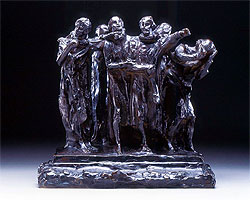 Rodin's 'Burghers of Calais' serves as a monument honoring the heroism of the citizens of Calais, France, and reinforcing the historical identity of the city.