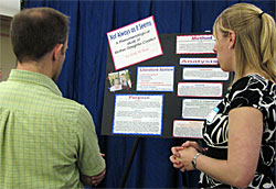 Students discussed their research projects with event attendees.