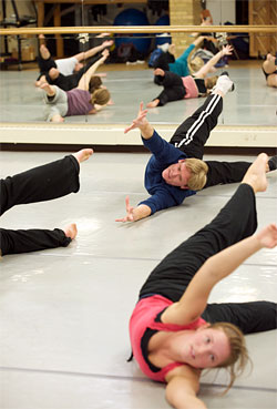 Flickinger taught "Fundamentals of Modern Dance" for general education students and intermediate and advanced level dance classes, and a beginning acting class.